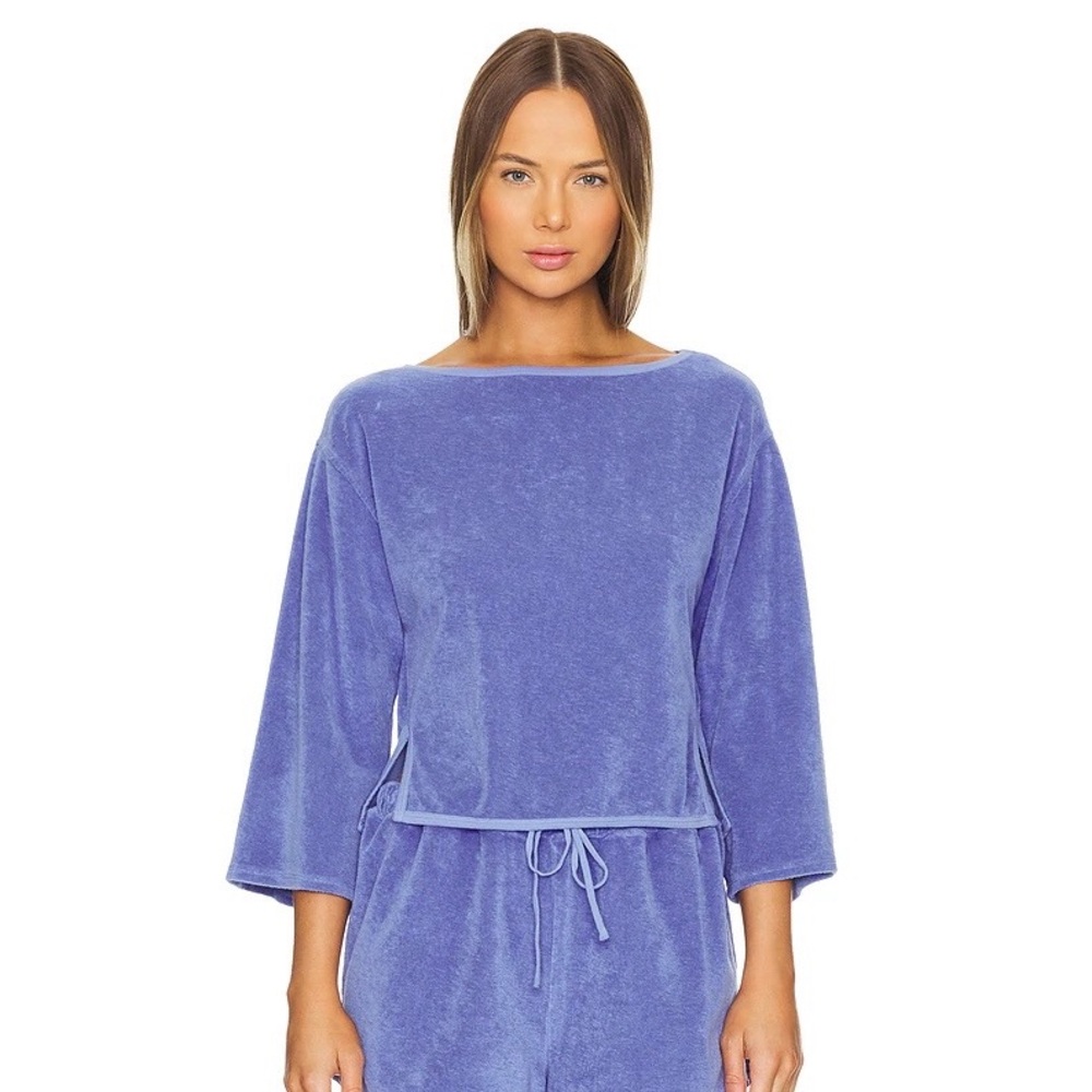 Nation LTD | Fallon Terry Cloth Popover in Wedgewood Size‎ XS - Picture 2 of 13